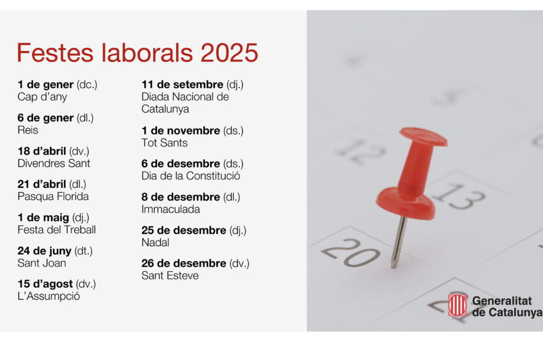 Calendari laboral i festius a Espanya per al 2025